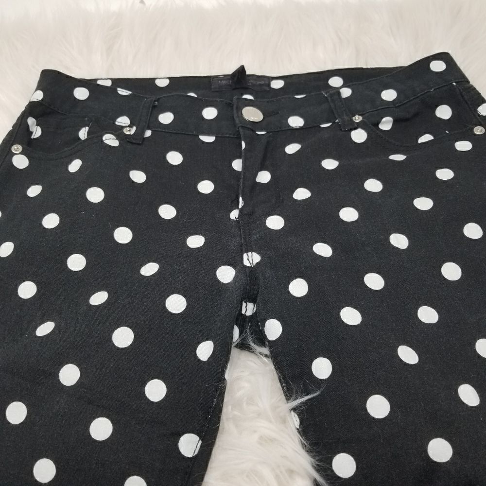 Polka Dot Black & White Skinny Pants